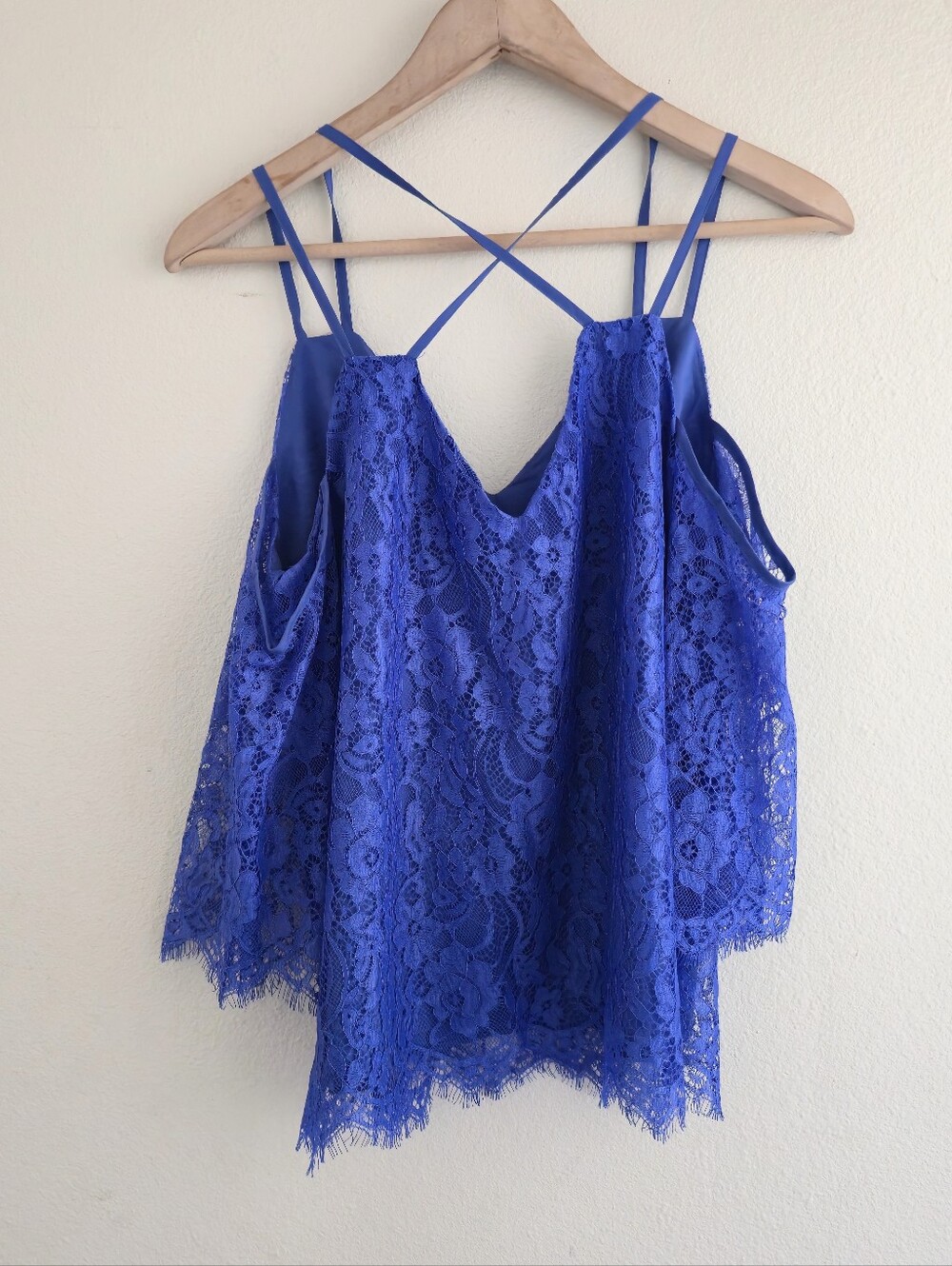 NWT Bar III Blue Lace Blouse M - Picture 6 of 6